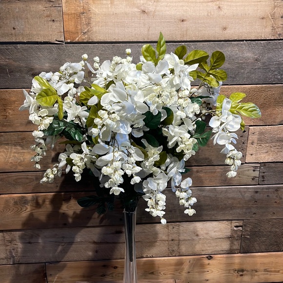 Giant White Wisteria Bush Floral Arrangement - Picture 1 of 5